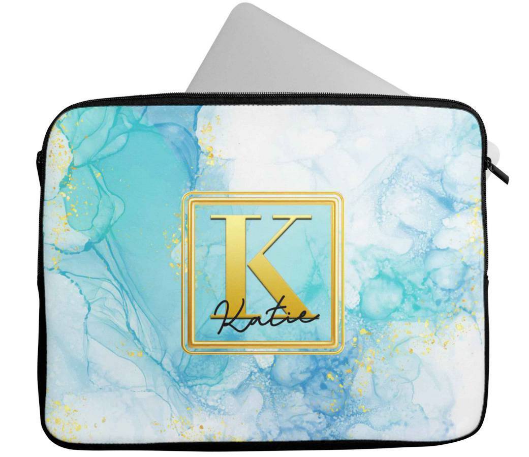 Personalised Any Name Marble Design Laptop Case Sleeve Tablet Bag 69