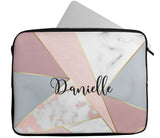 Personalised Any Name Marble Design Laptop Case Sleeve Tablet Bag 114