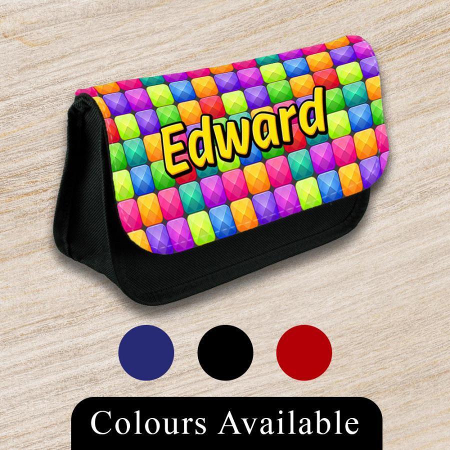 Personalised Pencil Case Generic Girls Boys Stationary Kids School Bag 24