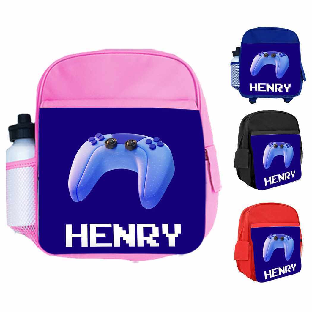 Personalised Kids Backpack Any Name Gaming Boys Girls Children School Bag 8