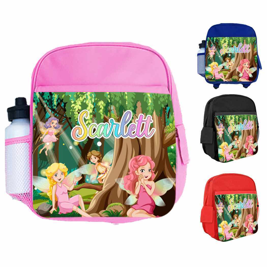 Personalised Kids Backpack Any Name Princess Design Boys Girls kid School Bag 34