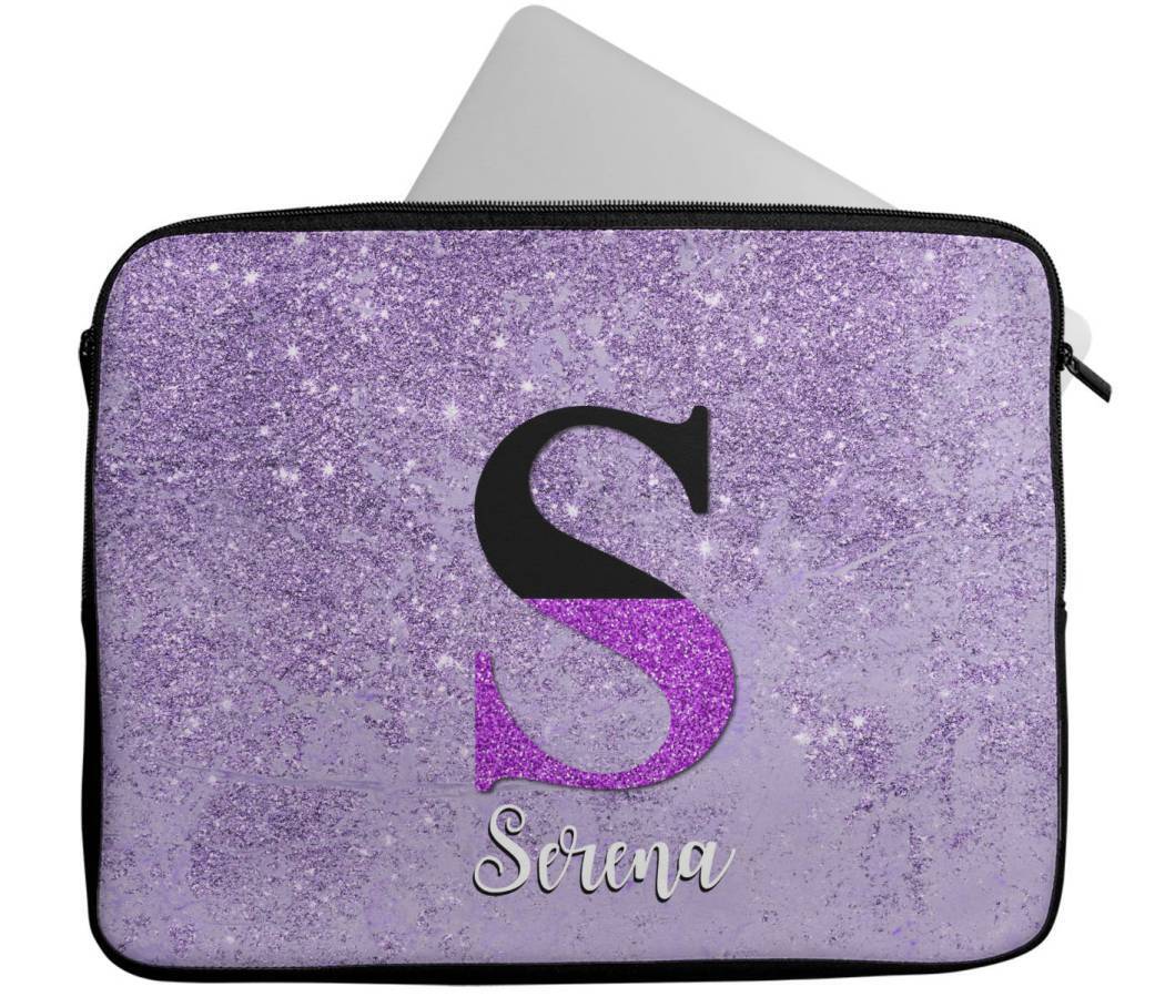 Personalised Any Name Marble Glitter Design Laptop Case Sleeve Tablet Bag 91