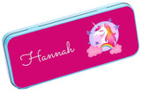 Personalised Any Name Unicorn Pencil Case Tin Children School Kids Stationary 31