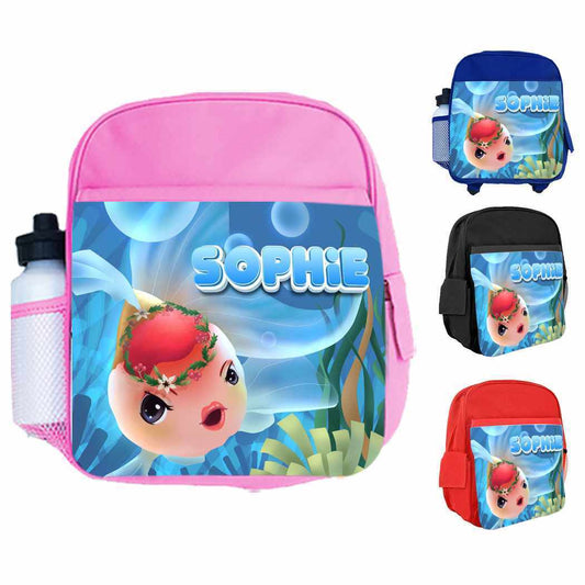 Personalised Kids Backpack Any Name Fish Design Boys Girls kids School Bag 11