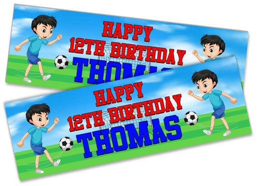 Personalised Birthday Banners Football Design Children Kids Party Decoration 94