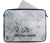 Personalised Any Name White Design Laptop Case Sleeve Tablet Bag Chromebook Gift