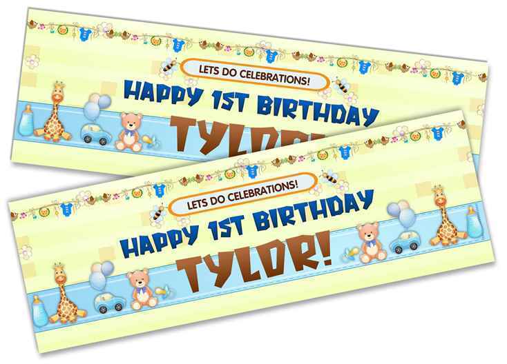 Personalised Birthday Banners Generic Design Children Kids Party Decoration 244