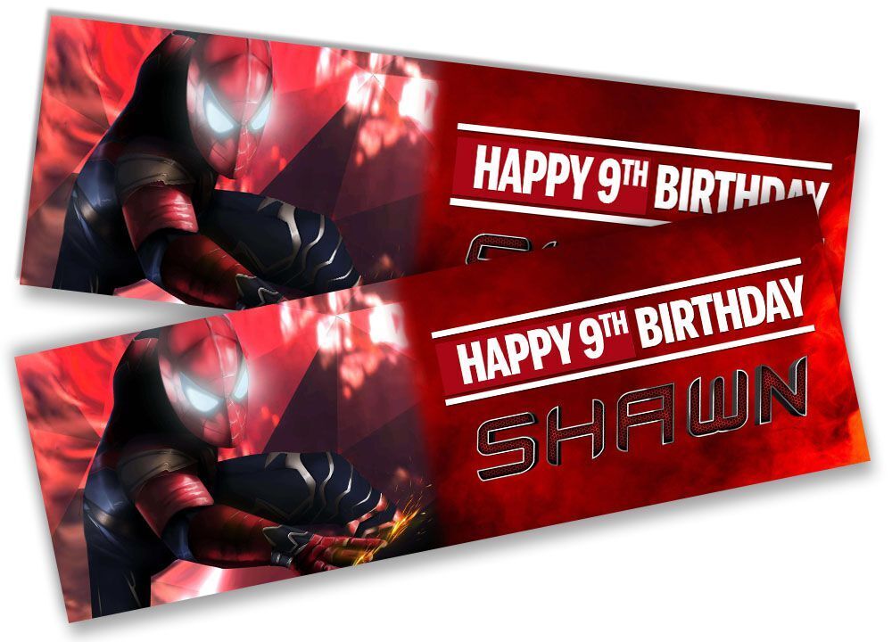 Personalised Birthday Banners Super Hero Design Children Kid Party Decoration 66