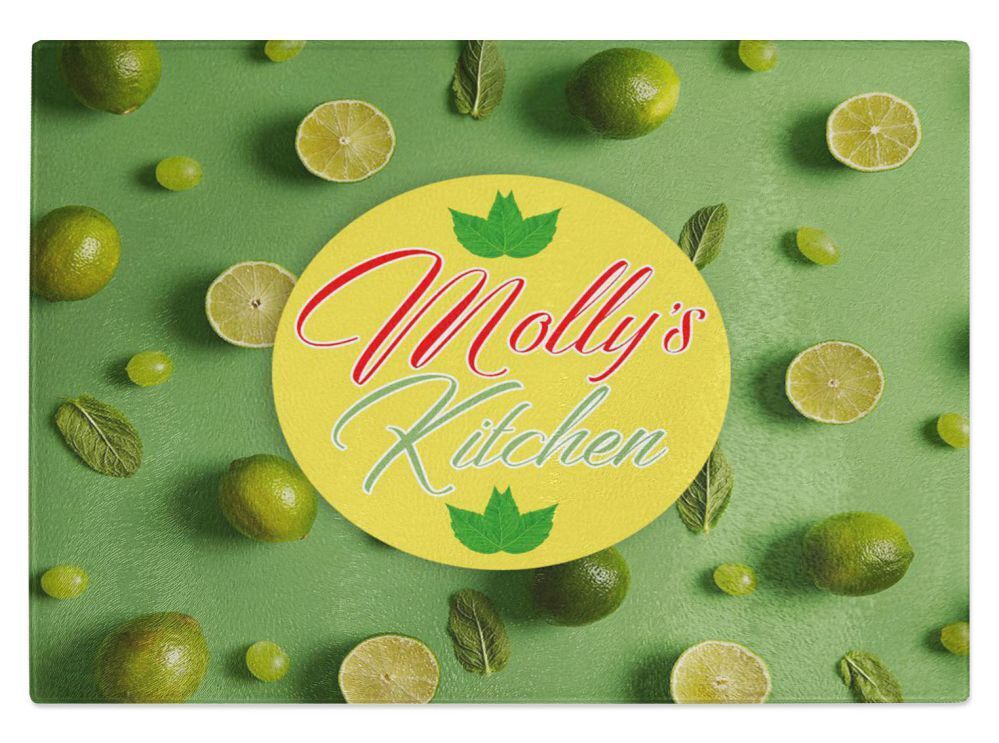 Personalised Any Name Kitchen Glass Chopping Board Item Gift 5