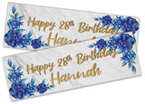 Personalised Birthday Banners Floral Design Kids adult Party Decoration 101