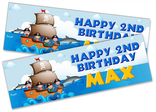 Personalised Birthday Banners Generic Design Children Kids Party Decoration 41