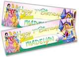 Personalised Birthday Banners Princess  Design Children Kid Party Decoration 72