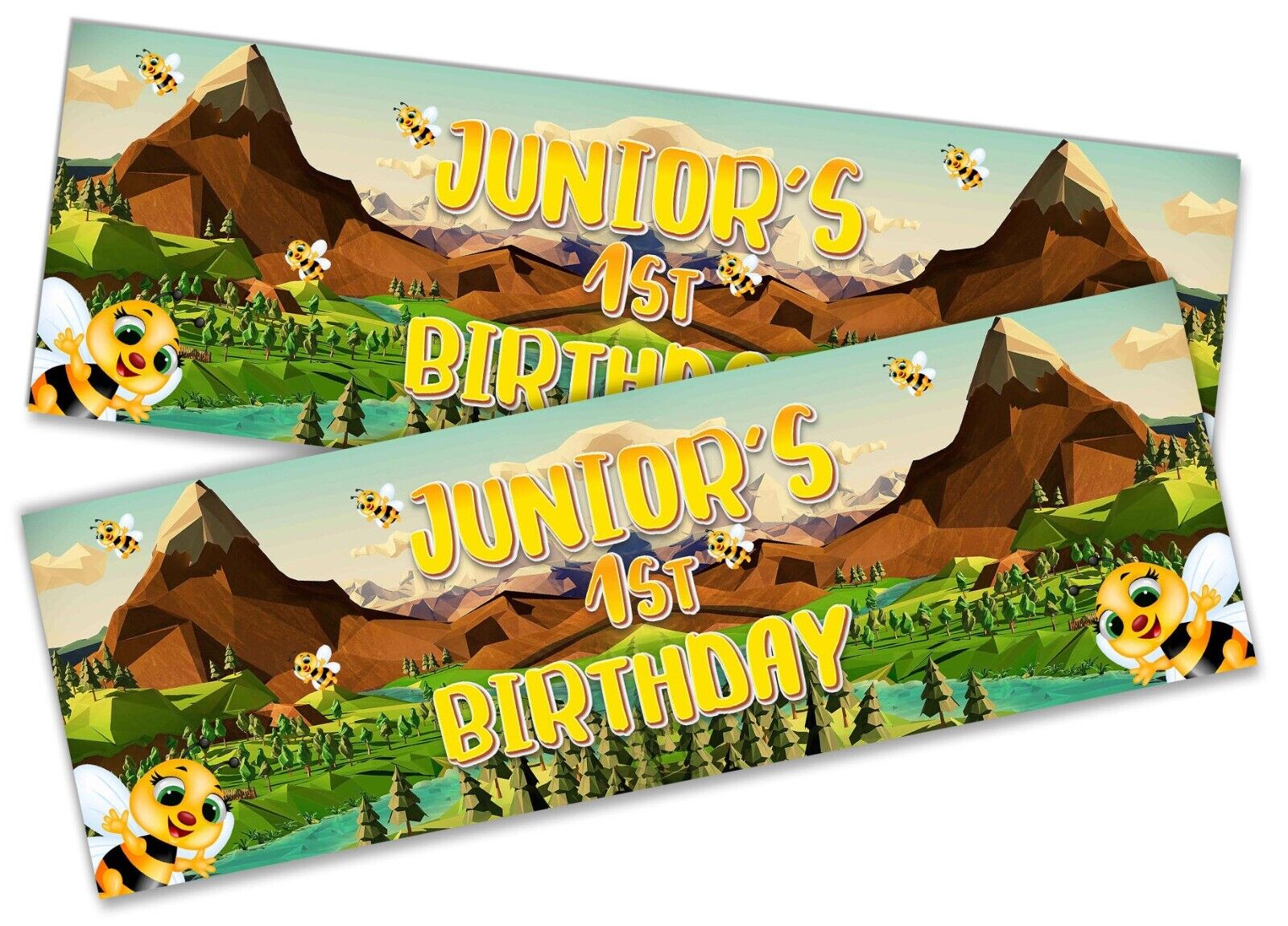 Personalised Birthday Banners Jungle Design Children Kids Party Decoration 51