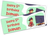 Personalised Birthday Banners Generic Design Children Kids Party Decoration 139