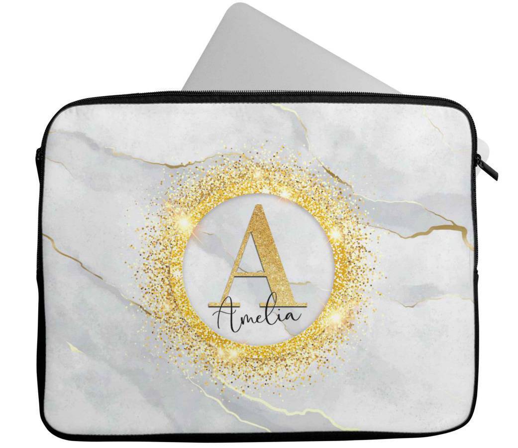 Personalised Any Name Marble Design Laptop Case Sleeve Tablet Bag 69