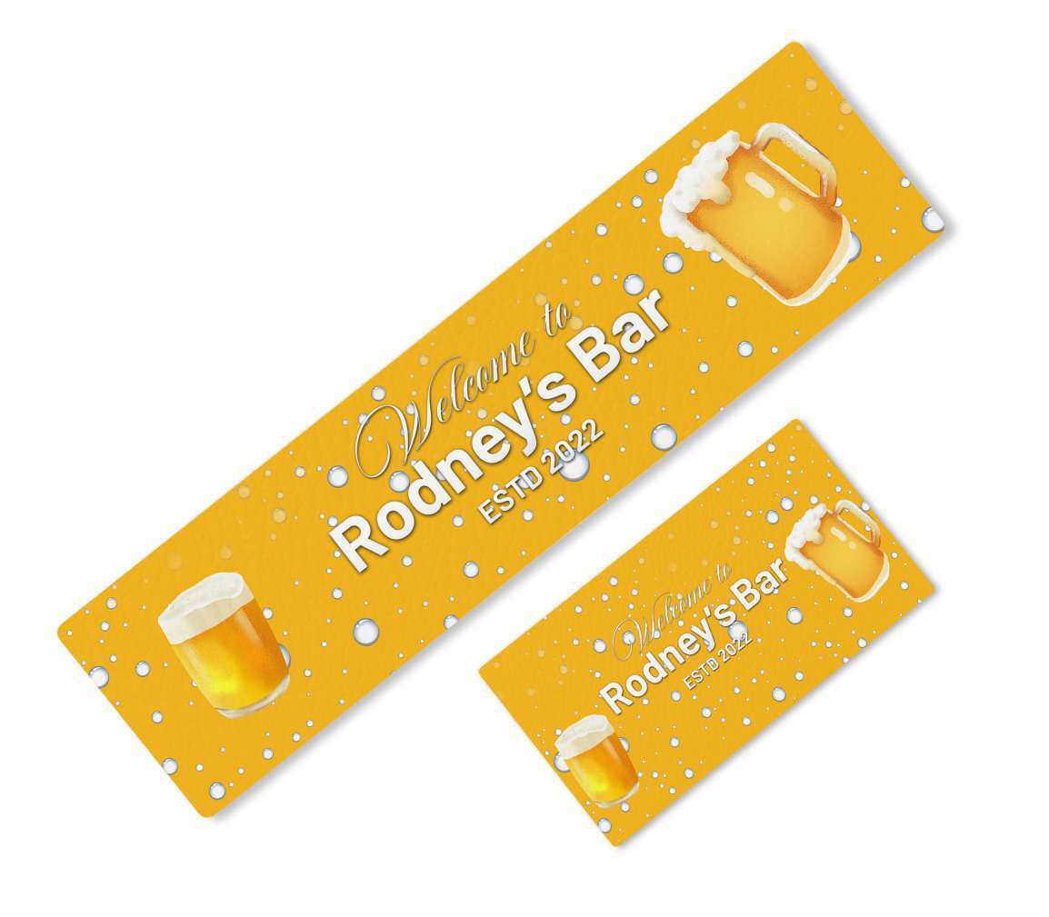 Personalised Any Text Beer Mat Label Bar Runner Ideal Home Pub Cafe Occasion 13