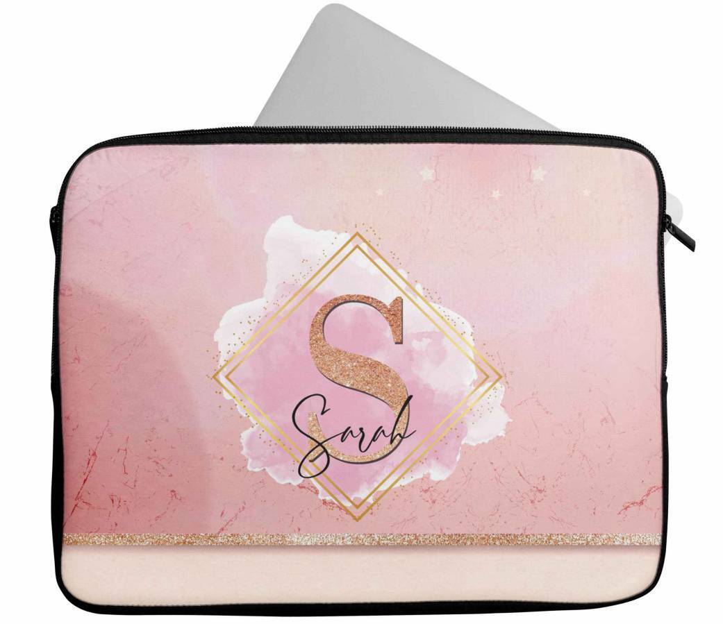 Personalised Any Name Marble Design Laptop Case Sleeve Tablet Bag 70