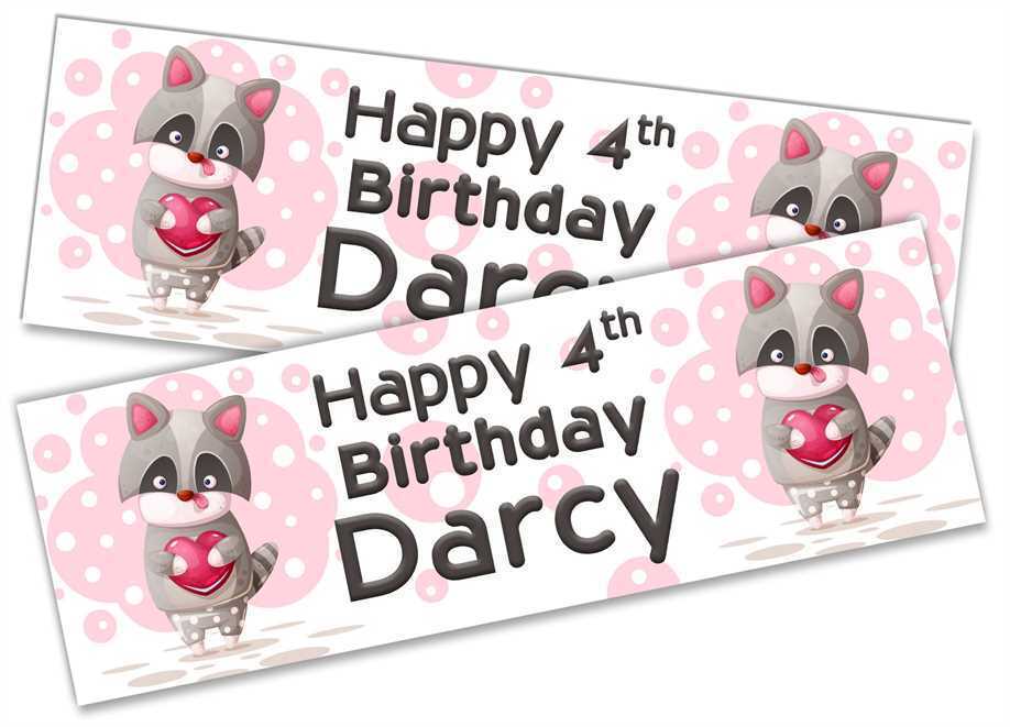 Personalised Birthday Banners Generic Design Children Kids Party Decoration 186