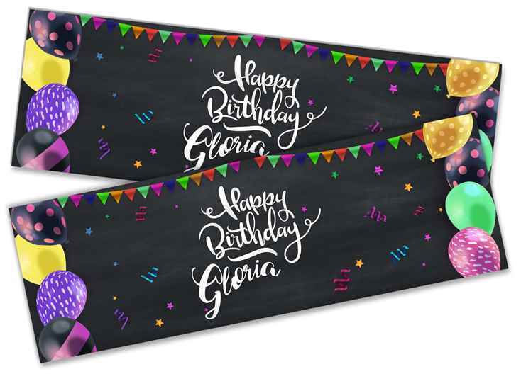 Personalised Birthday Banners Generic Design Children Kids Party Decoration 212