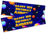 Personalised Birthday Banners Space Design Children Kids Party Decoration 53