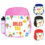 Personalised Kids Backpack Any Name Generic Design Boys Girls kid School Bag 54