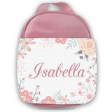 Personalised Floral Kids Lunch Bag Any Name Childrens Girls School Snack Box