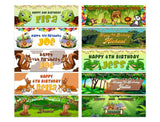 Personalised Birthday Banners Jungle Design Children Kids Party Decoration 51