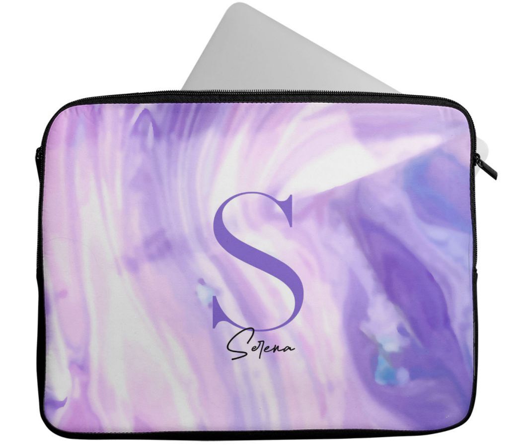 Personalised Any Name Marble Design Laptop Case Sleeve Tablet Bag 111