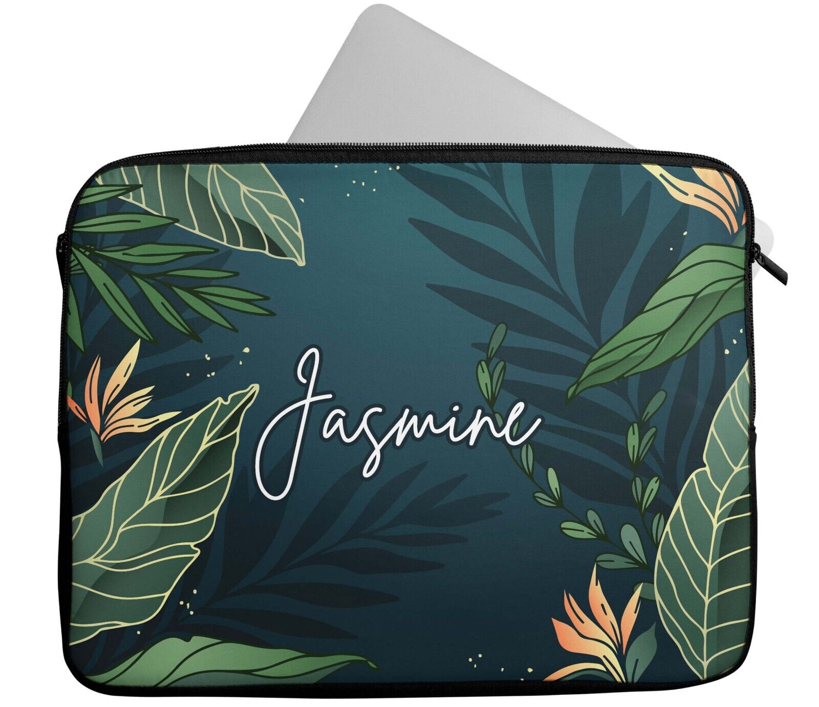 Personalised Any Name Floral Design Laptop Case Sleeve Tablet Bag 10