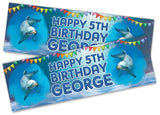 Personalised Birthday Banners Fish Design Children Kids Party Decoration 111