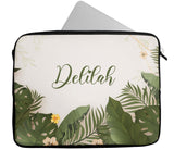 Personalised Any Name Floral Glitter Design Laptop Case Sleeve Tablet Bag 11