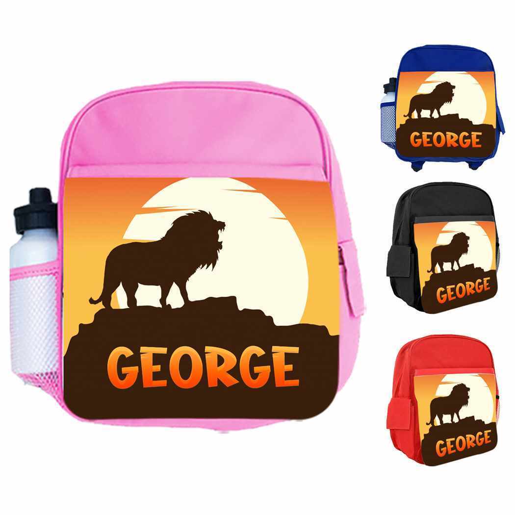 Personalised Kids Backpack Any Name Animal Design Boys Girls kid School Bag 35