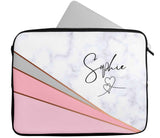 Personalised Any Name Marble Design Laptop Case Sleeve Tablet Bag 69