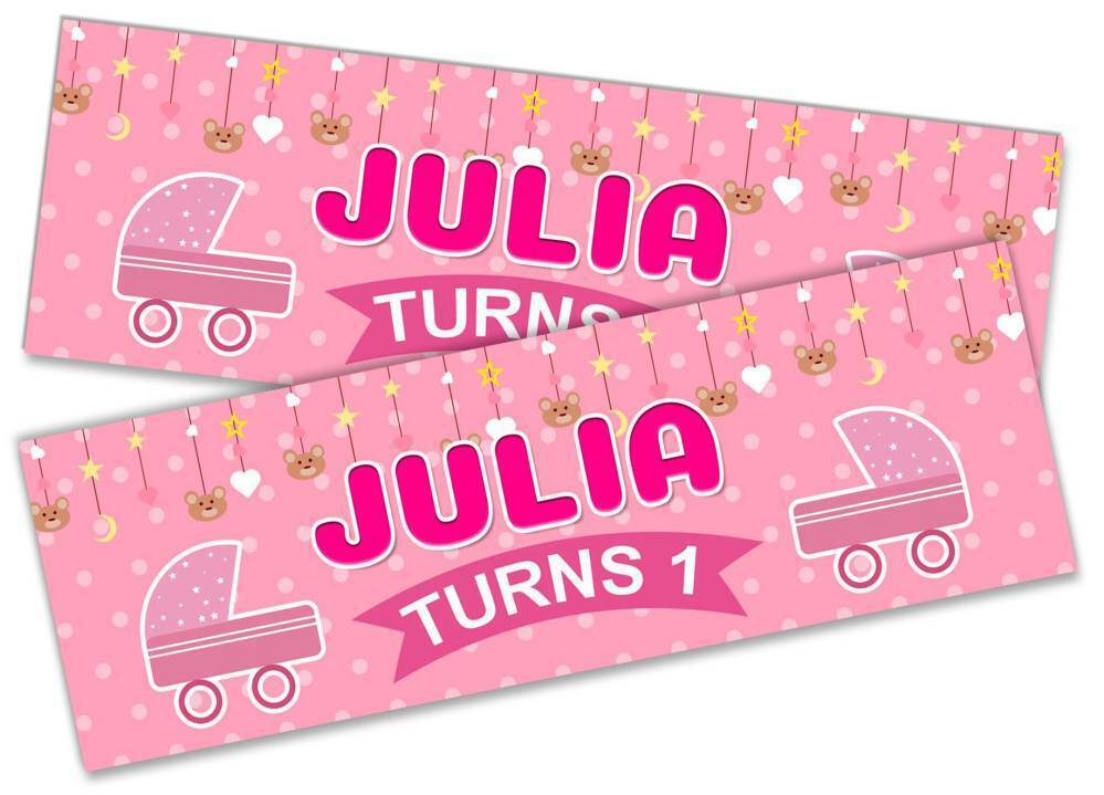 Personalised Birthday Banners Generic Design Children Kids Party Decoration 251