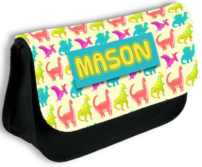 Personalised Pencil Case Dinosaur Girls Boys Stationary Kids School Bag 1