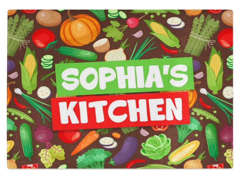 Personalised Any Name Kitchen Glass Chopping Board Item Gift 5