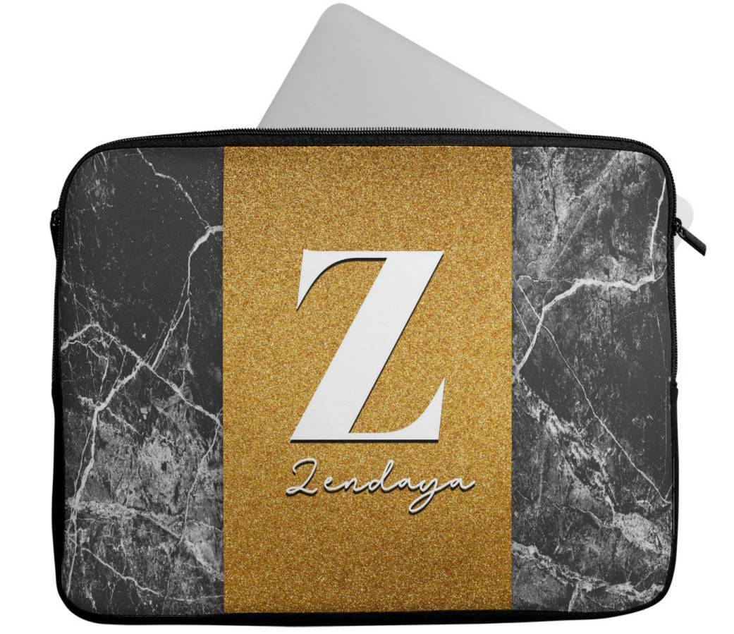 Personalised Any Name Marble Glitter Design Laptop Case Sleeve Tablet Bag 100