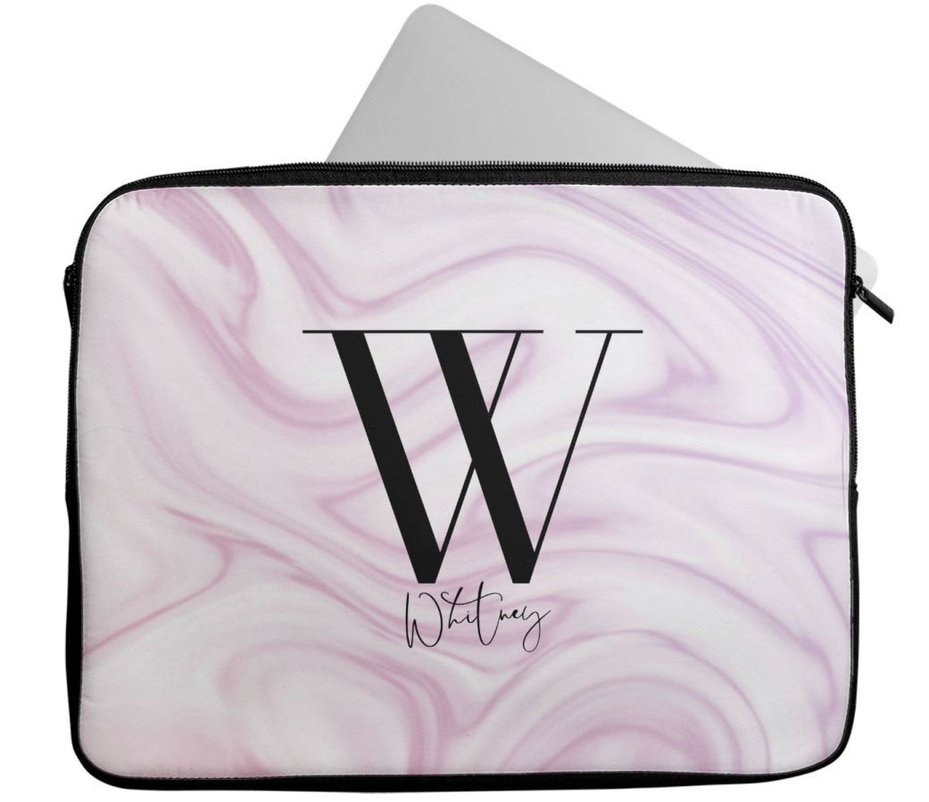 Personalised Any Name Marble Design Laptop Case Sleeve Tablet Bag 111