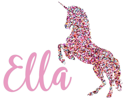 Personalised Unicorn Any Name Wall Decal 3D Art Stickers Vinyl Room Bedroom 24