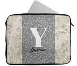 Personalised Any Name Marble Glitter Design Laptop Case Sleeve Tablet Bag 95