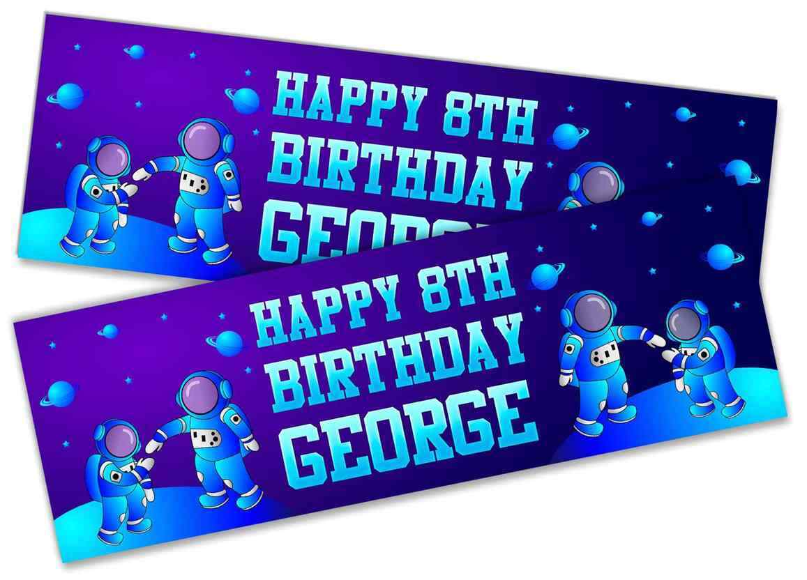 Personalised Birthday Banners Space Design Children Kids Party Decoration 88