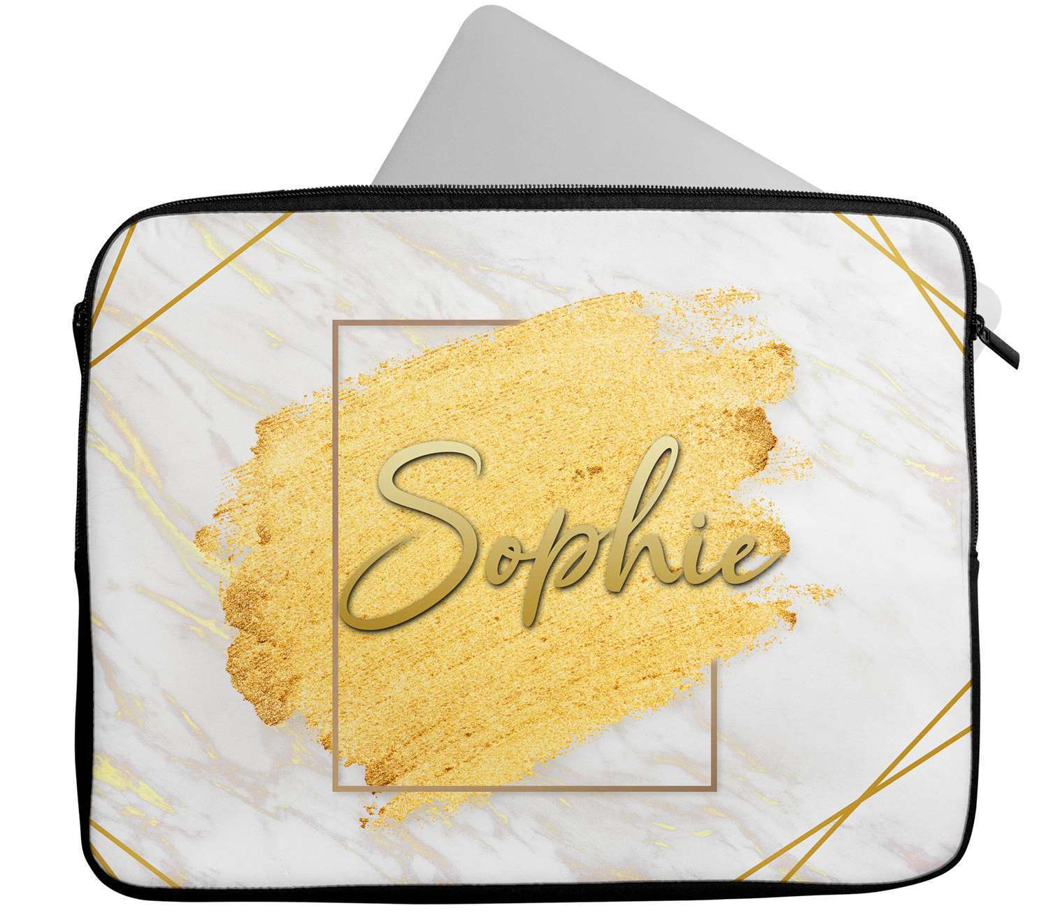 Personalised Any Name Marble Glitter Design Laptop Case Sleeve Tablet Bag 33