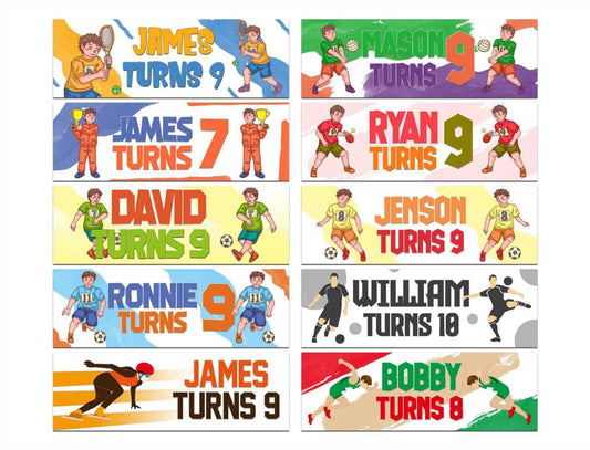 Personalised Birthday Banners Football Design Children Kids Party Decoration 60