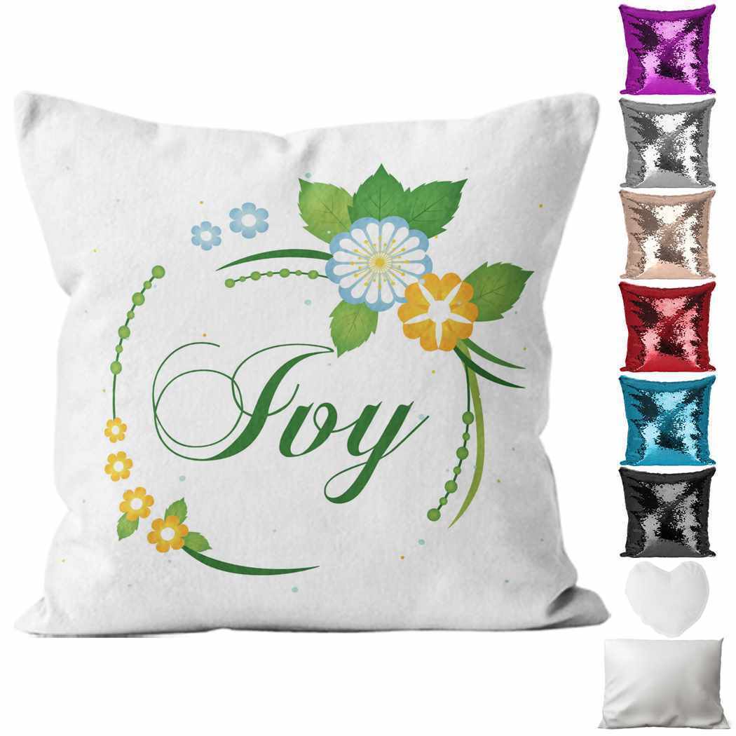 Personalised Cushion Floral Sequin Cushion Pillow Printed Birthday Gift 90