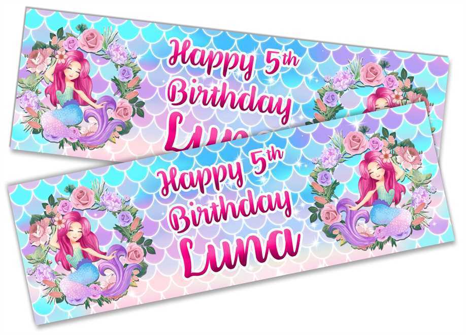 Personalised Birthday Banners Generic Design Children Kids Party Decoration 161