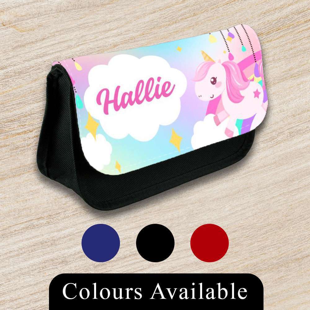 Personalised Pencil Case Unicorn Girls Boys Stationary Kids School Bag 7