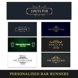 Personalised Any Text Beer Mat Label Bar Runner Ideal Home Pub Cafe Occasion 13