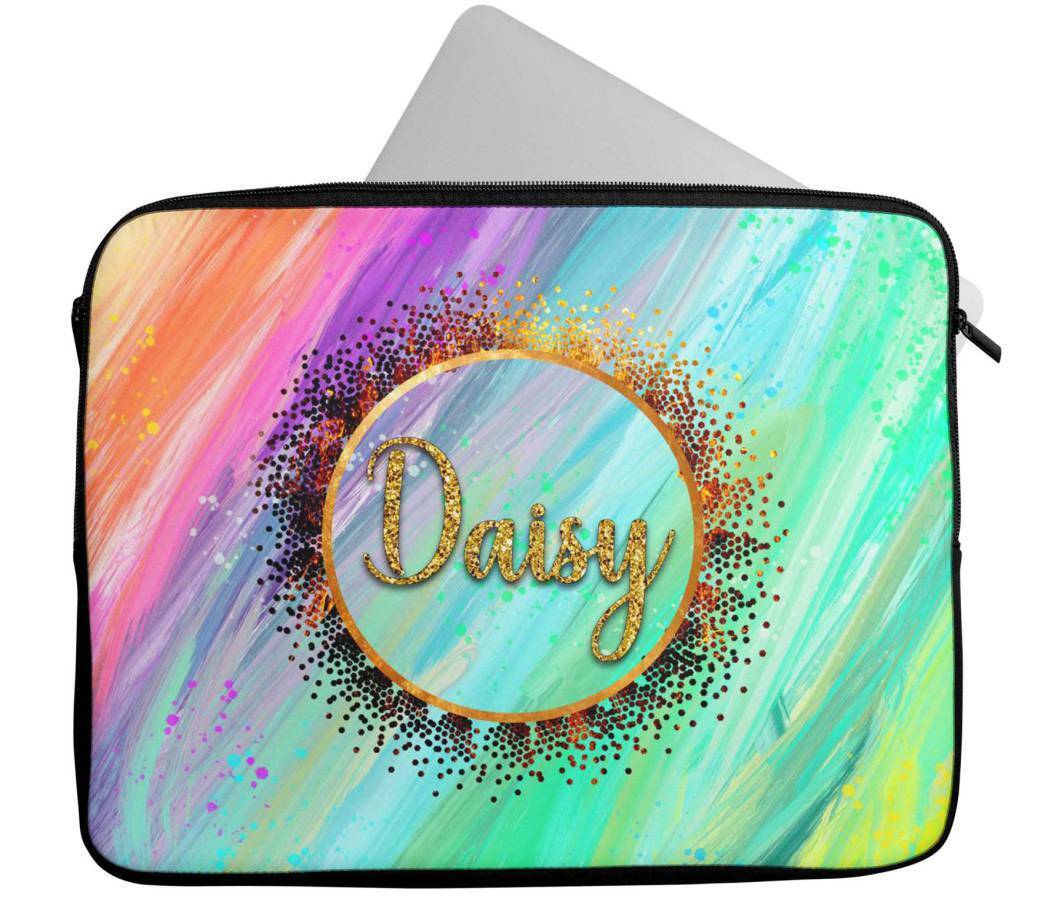 Personalised Any Name Glitter Design Laptop Case Sleeve Tablet Bag 68