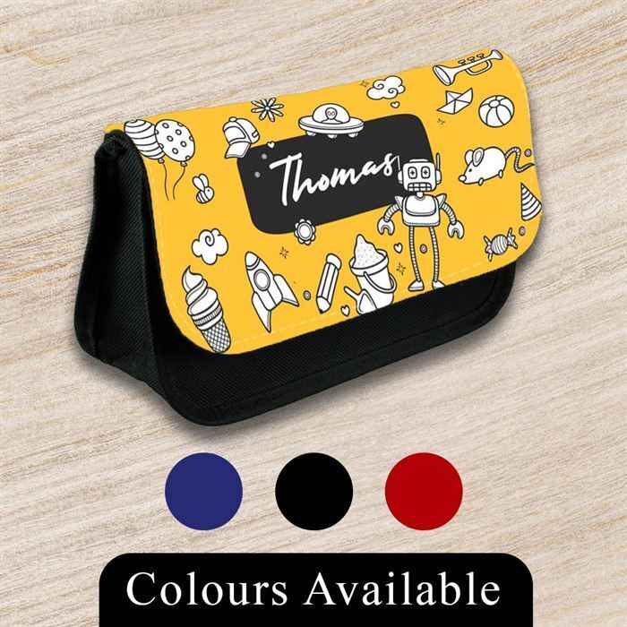 Personalised Pencil Case Generic Girls Boys Stationary Kids School Bag 38