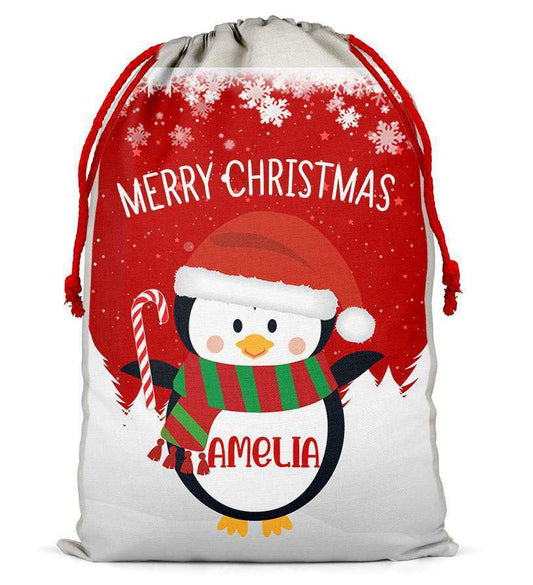 Personalised Christmas Sack Santa Bag Xmas Boy Girl Gift Stocking Bag 748